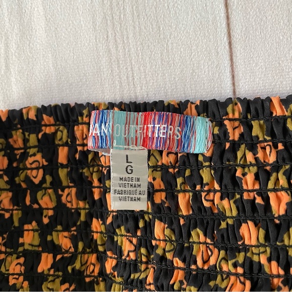 UO Mariah Lace-Up Midi Slip Dress Women’s Ladies L Heart Print Smocked Romance - Picture 5 of 12